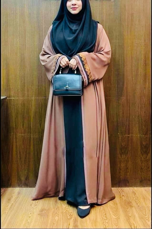 Hand Lace Borka with Hijab full set